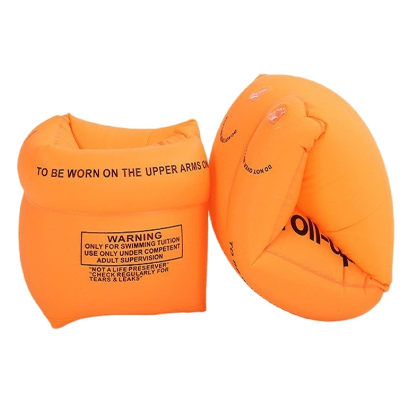TRIIFON Arm Floaties for Kids & Adults (2 Pack) – Inflatable Pool Arm Bands, Soft PVC Floats (Orange)