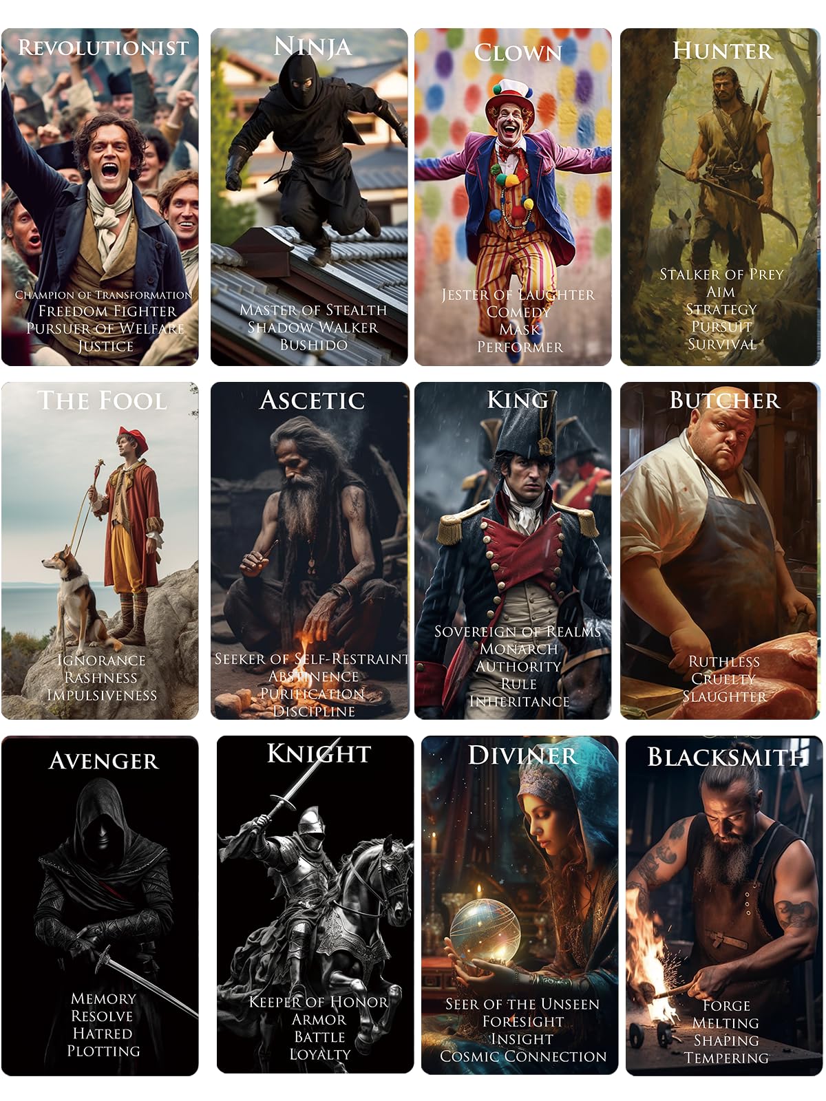 Trikendou Character Oracle Cards Deck — 78 Foiled Cards for Who Questions