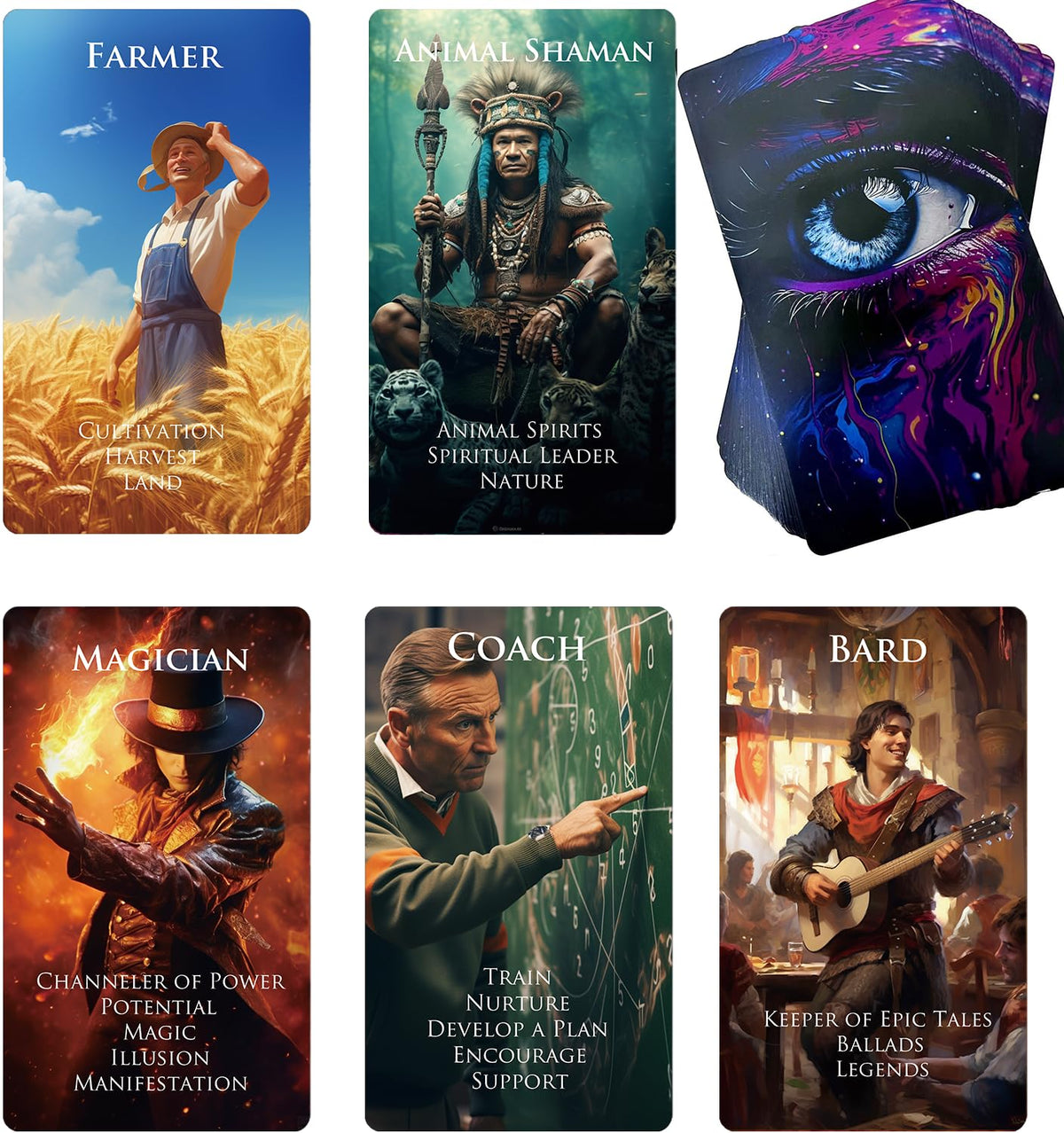 Trikendou Character Oracle Cards Deck — 78 Foiled Cards for Who Questions