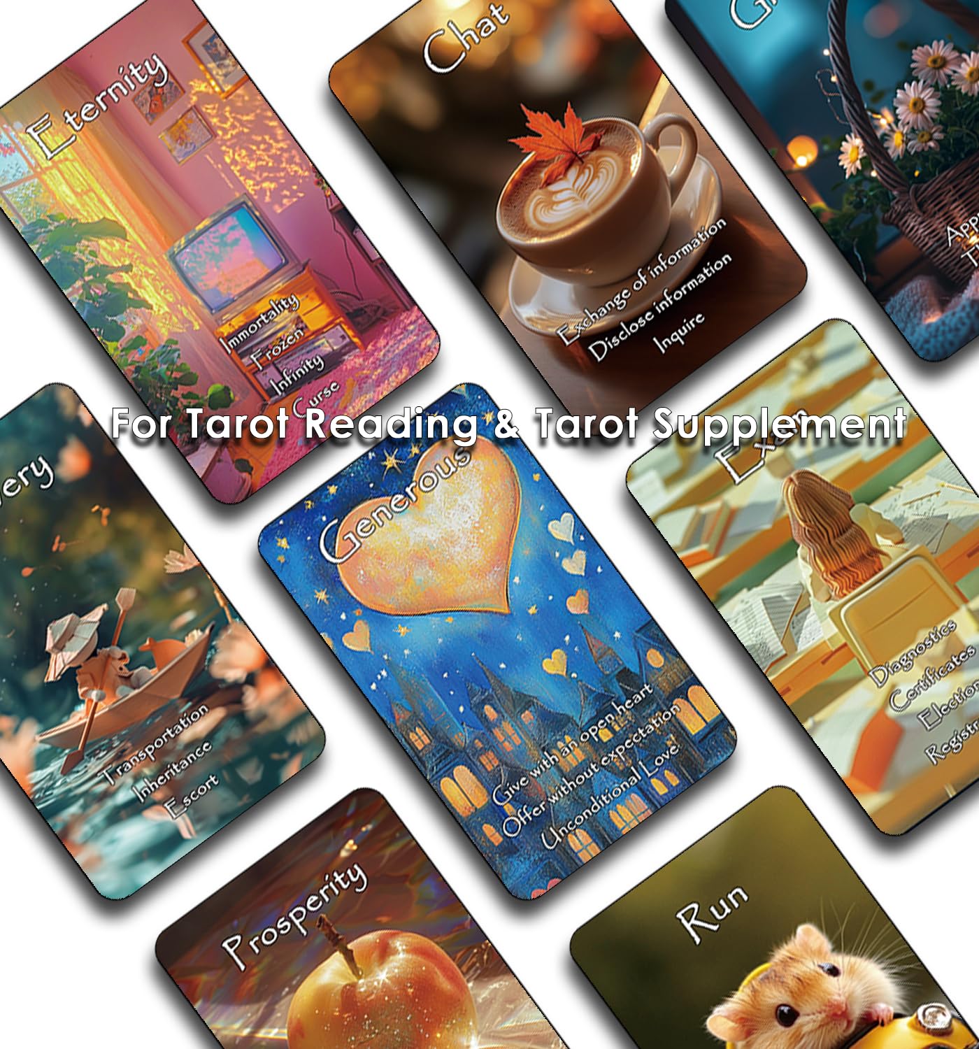 Trikendou Intuition Oracle Cards Deck – 78-Card Tarot-Inspired Oracle for Daily Readings & Spreads