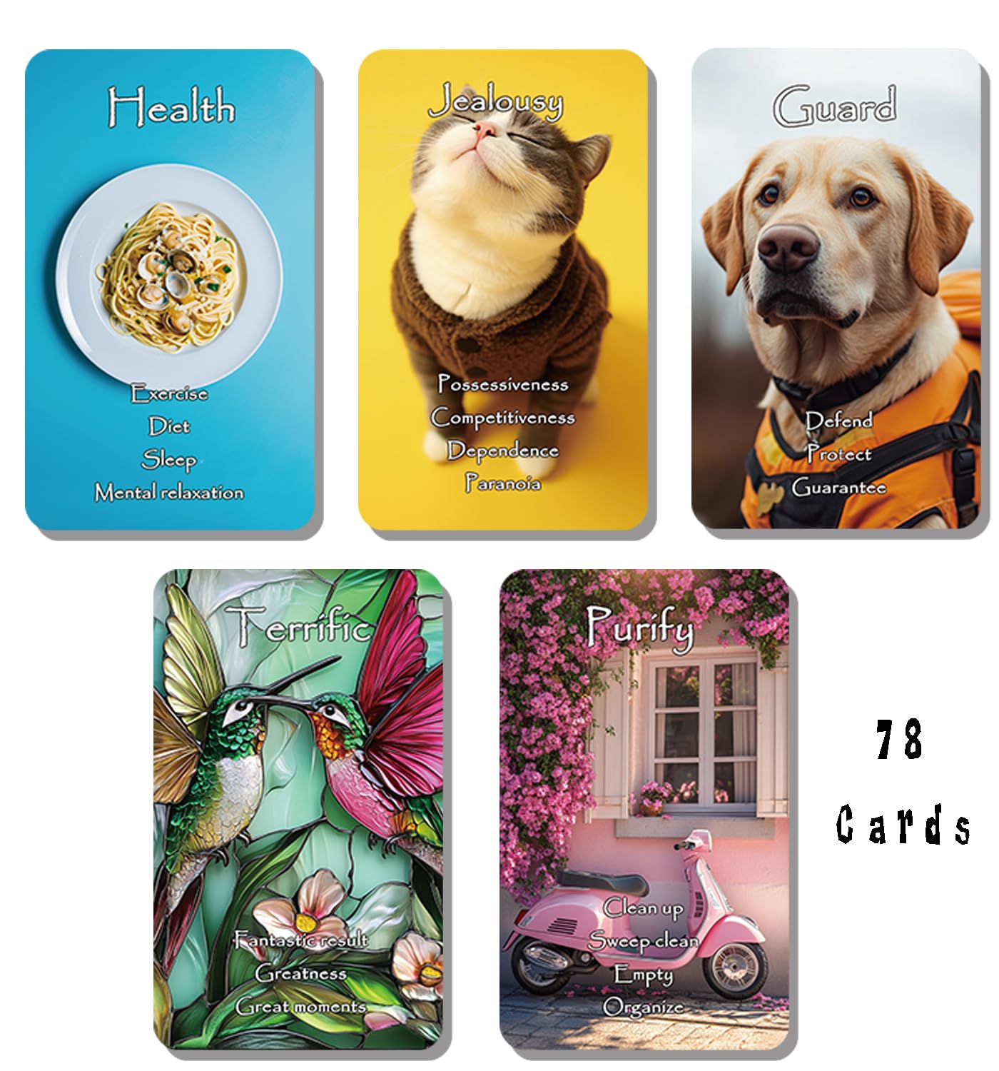 Trikendou Intuition Oracle Cards Deck – 78-Card Tarot-Inspired Oracle for Daily Readings & Spreads