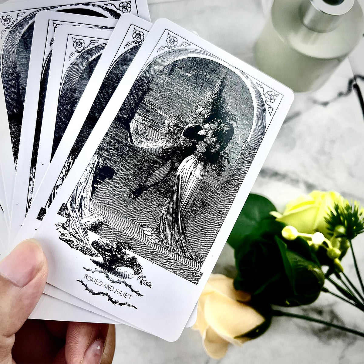 Trikendou Romeo & Juliet Love Oracle Cards Deck – 50-Card Tarot-Inspired Love Guidance