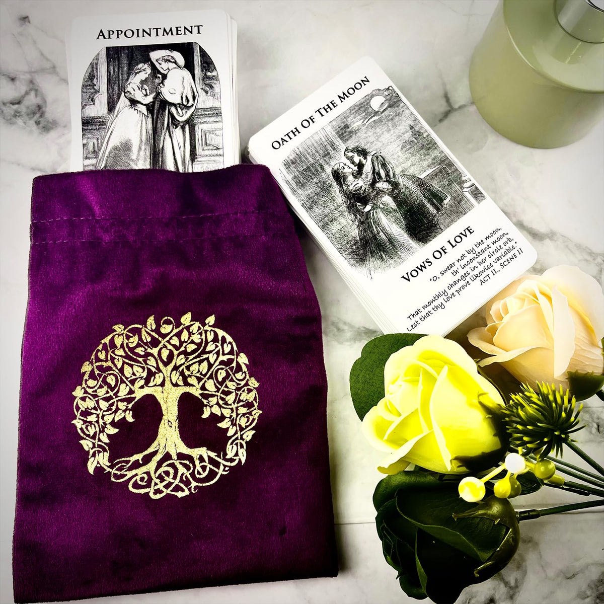 Trikendou Romeo & Juliet Love Oracle Cards Deck – 50-Card Tarot-Inspired Love Guidance