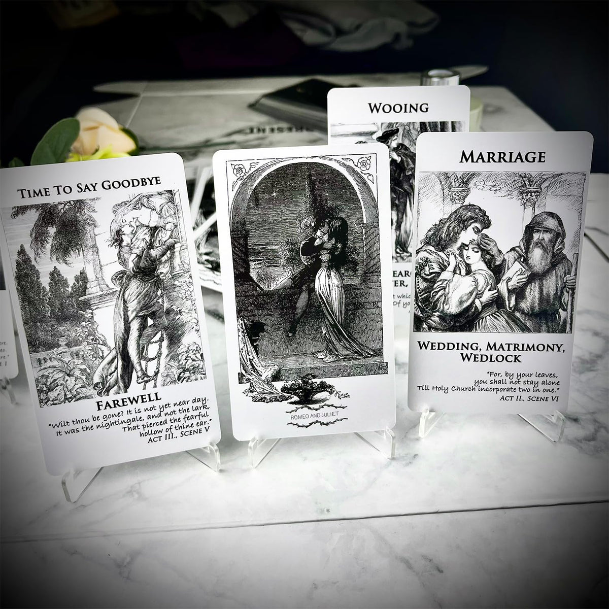 Trikendou Romeo & Juliet Love Oracle Cards Deck – 50-Card Tarot-Inspired Love Guidance