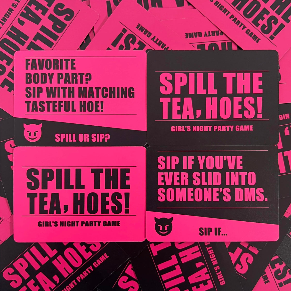 Trikendou Spill The Tea, Hoes! - Drinking Game for Girls Night, Bachelorette & Galentines