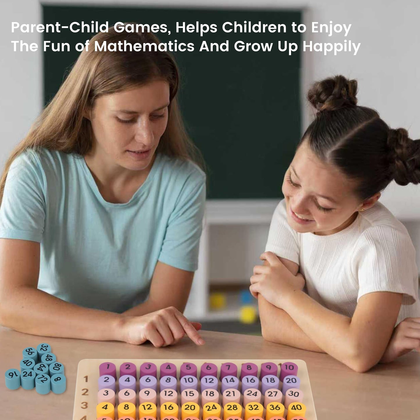 TRIOSEA Wooden Montessori Multiplication Board Game – Educational Math Toy for Kids 3-10