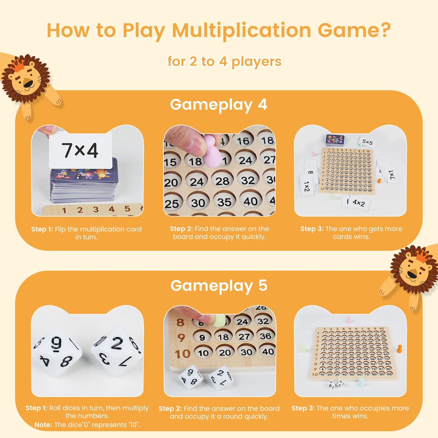 TRIOSEA Wooden Montessori Multiplication Board Game – Educational Math Toy for Kids 3-10