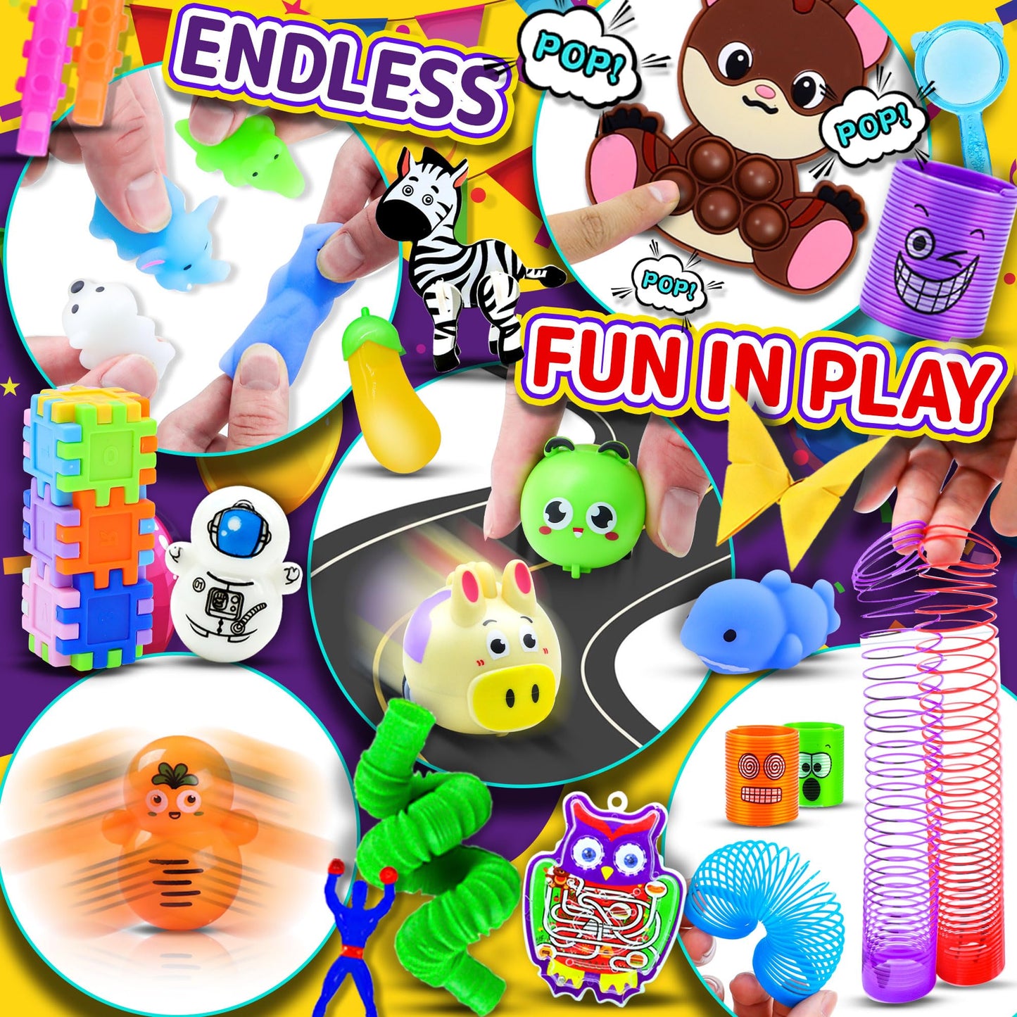 TRIRAXUS 1000 Pcs Party Favors for Kids – Bulk Fidget Toys, Goodie Bags, Classroom Prizes
