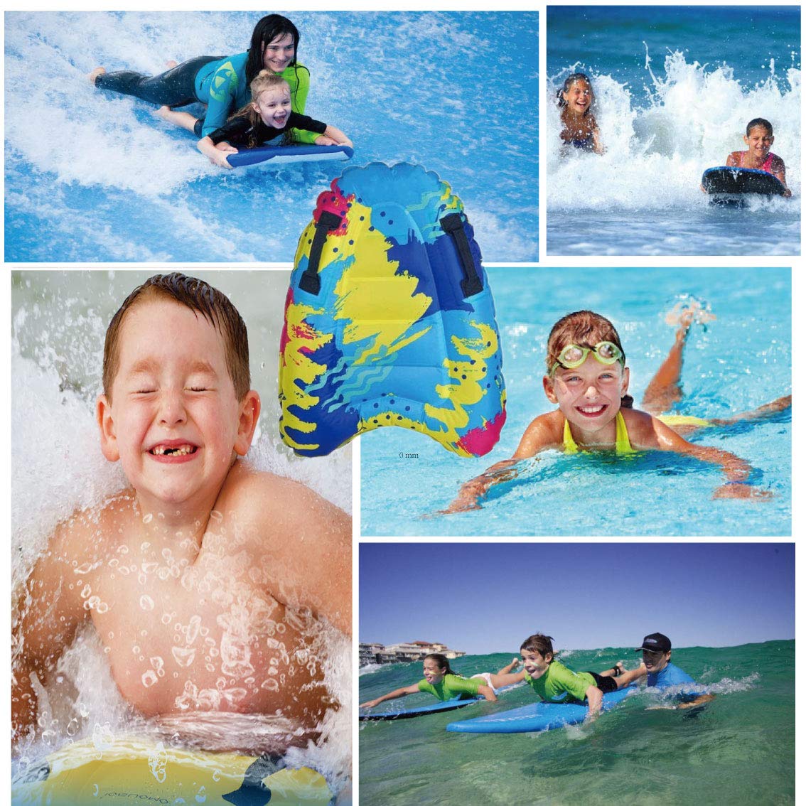 Trivamo 30” Inflatable Boogie Board with Handles – Beach and Pool Body Surfing Toy for Kids 4–12