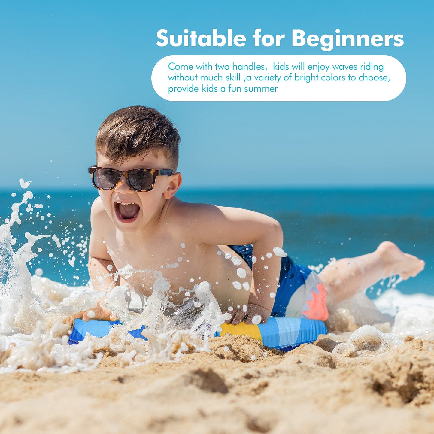 Trivamo Inflatable Boogy Board 30-Inch – Beach Slip Slide with Handles