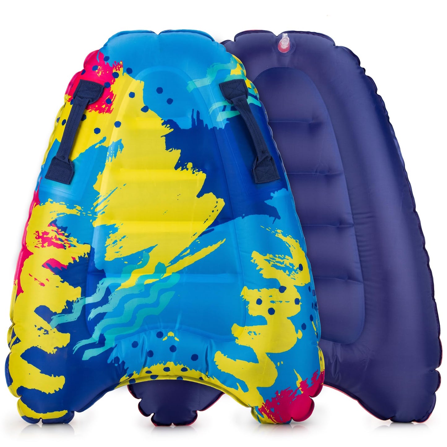 Trivamo 30” Inflatable Boogie Board with Handles – Beach and Pool Body Surfing Toy for Kids 4–12