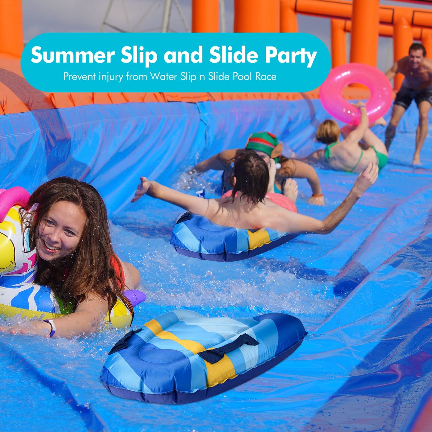 Trivamo Inflatable Boogy Board 30-Inch – Beach Slip Slide with Handles