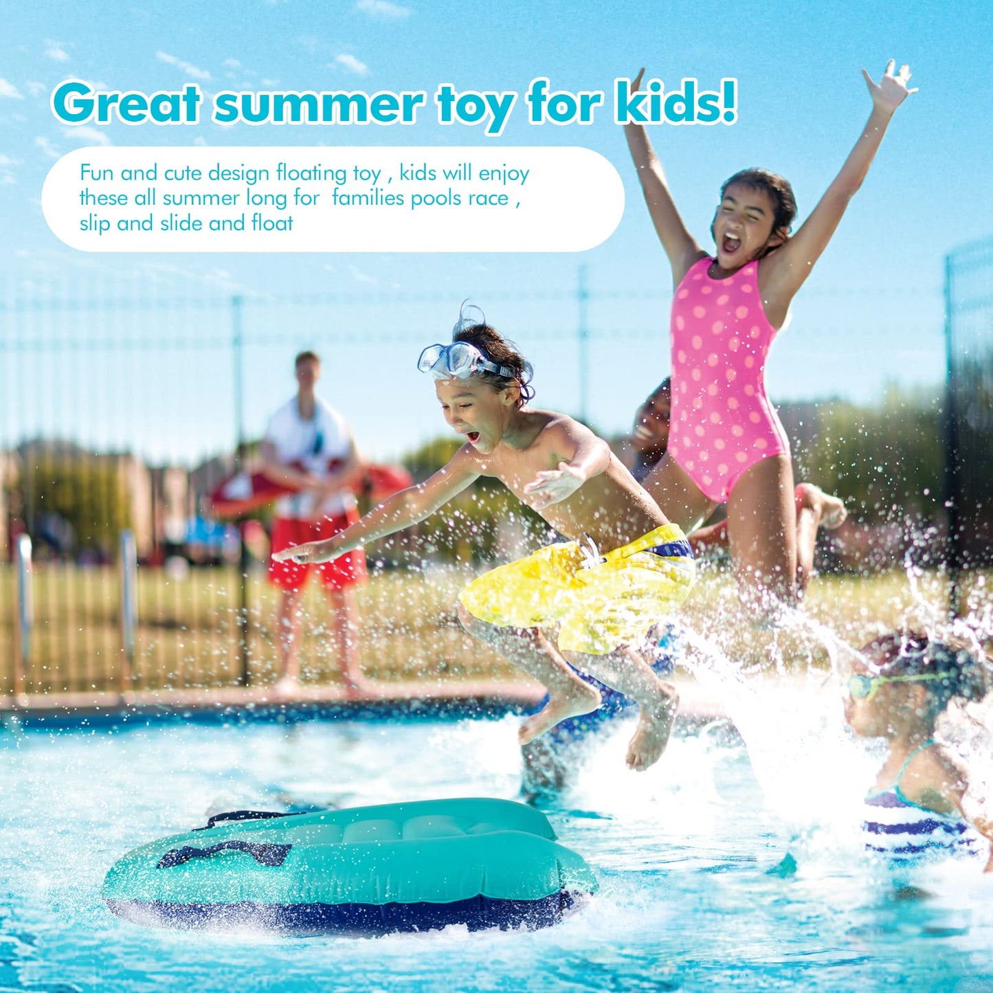 Trivamo Inflatable Surf Body Board with Handles — Learn to Swim & Beach Fun