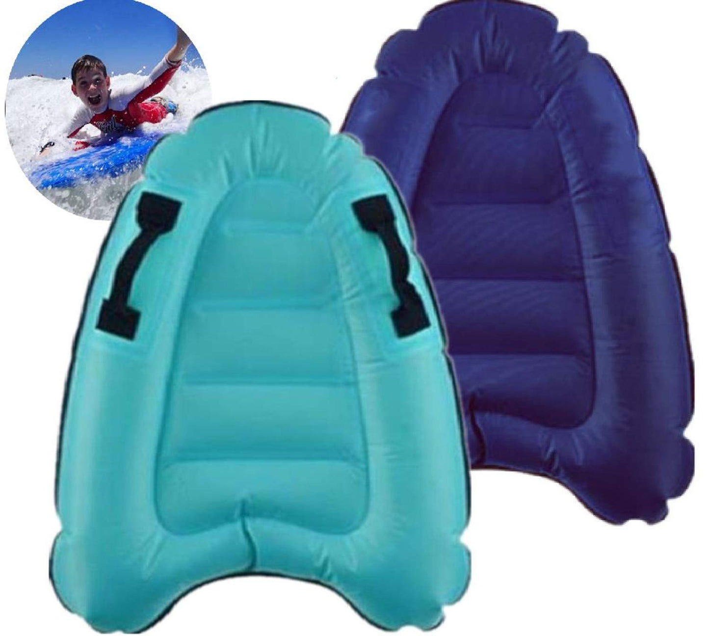 Trivamo Inflatable Surf Body Board with Handles — Learn to Swim & Beach Fun