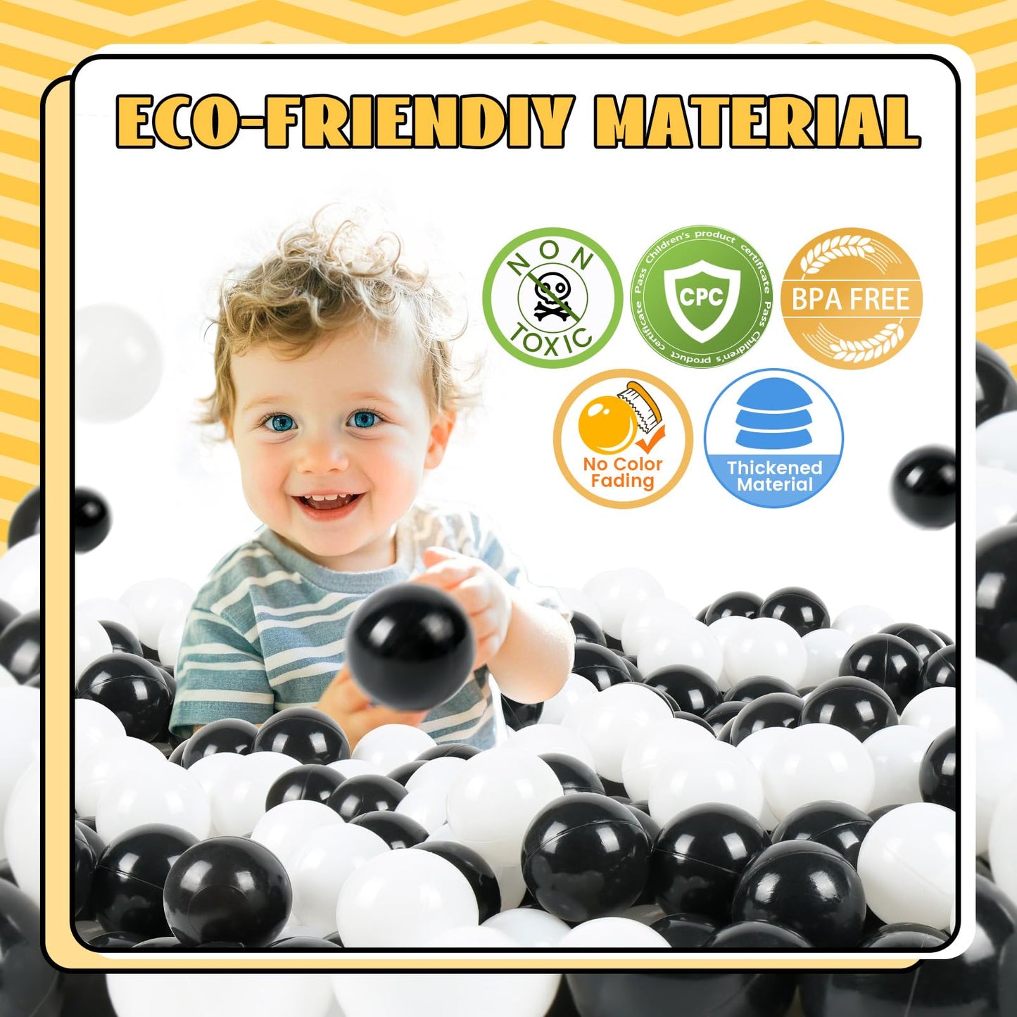 TRENDBOX 100 Ocean Ball – Soft Ball Pit Balls for Babies, Kids & Parties (Ships from USA)