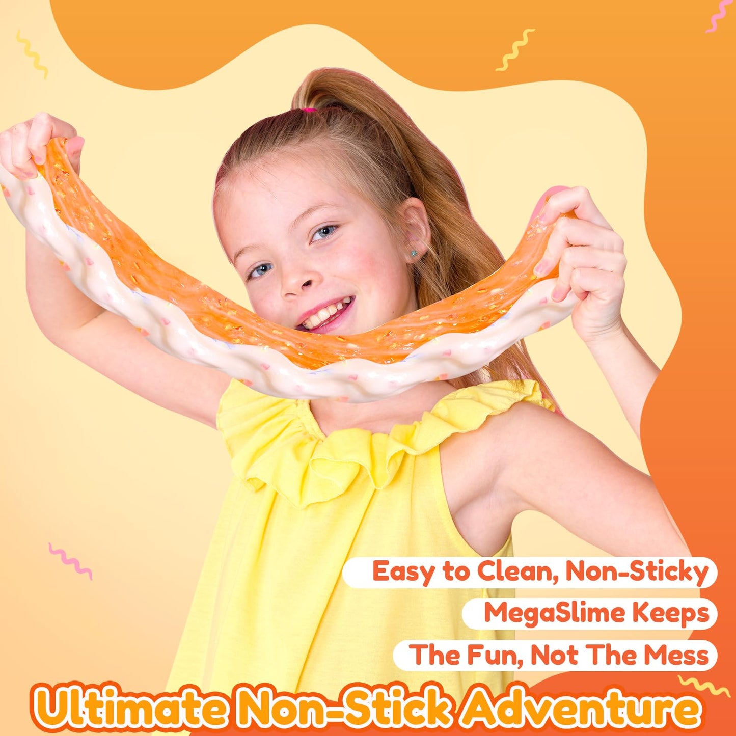 Trubic DIY Orange Crunchy Slime Kit (7 oz) – Non-Sticky, Crunchy Bingsu Slime with Add-Ins