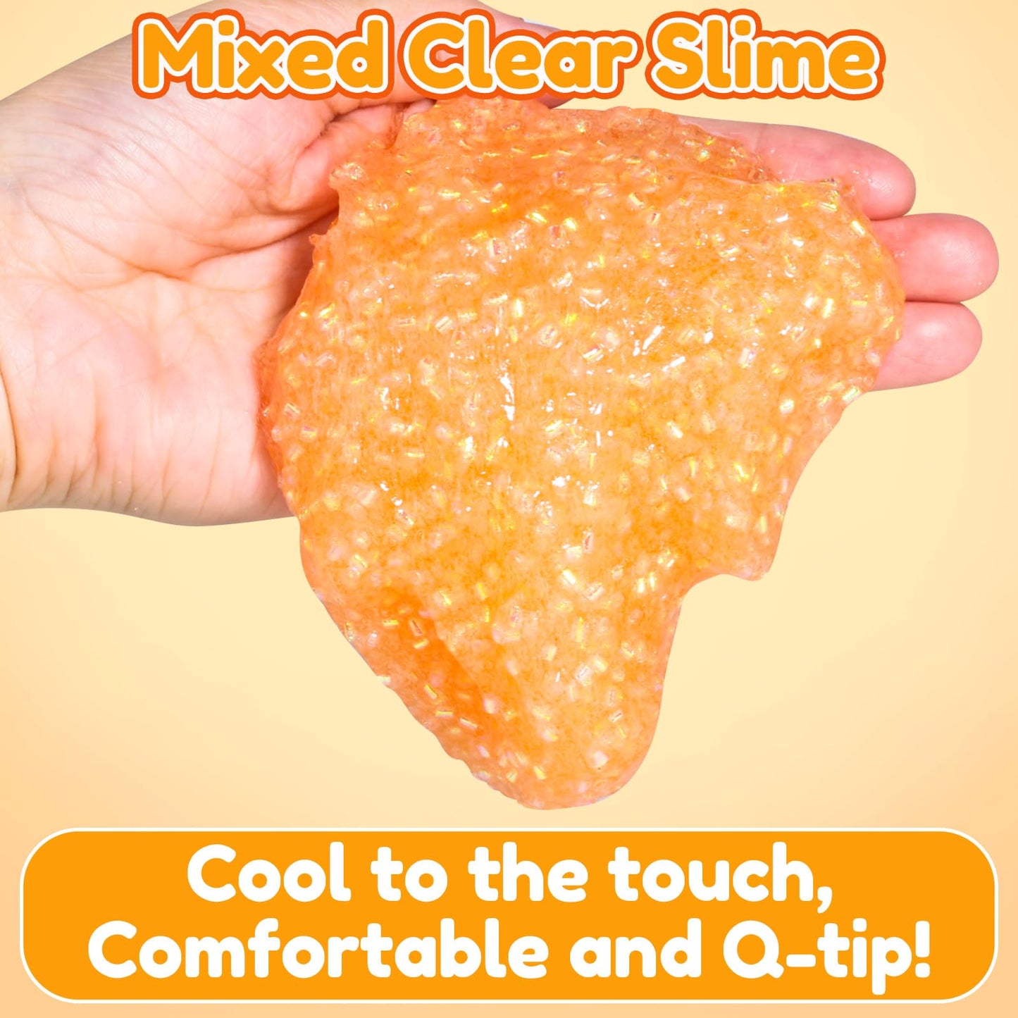 Trubic DIY Orange Crunchy Slime Kit (7 oz) – Non-Sticky, Crunchy Bingsu Slime with Add-Ins