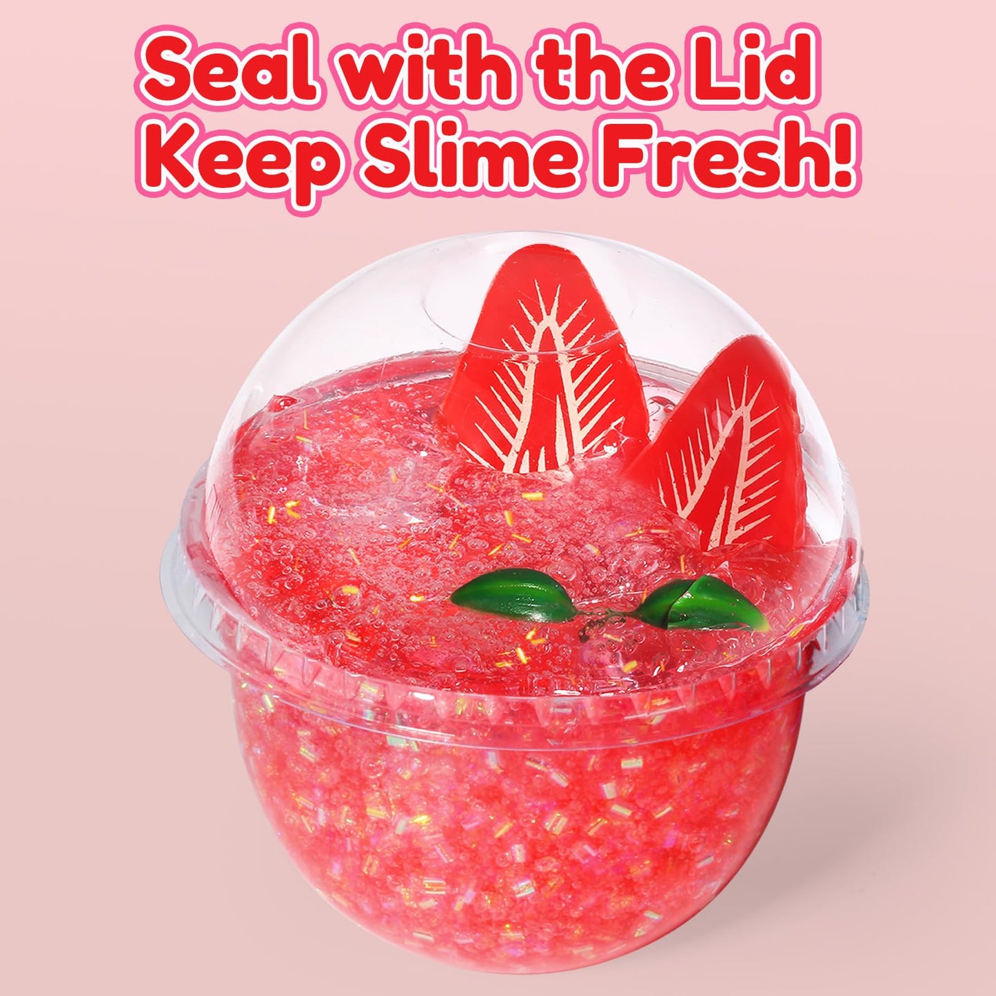 Trubic DIY Strawberry Pink Slime (7 oz) – Crunchy, Mess-Free Handmade Slime for Kids