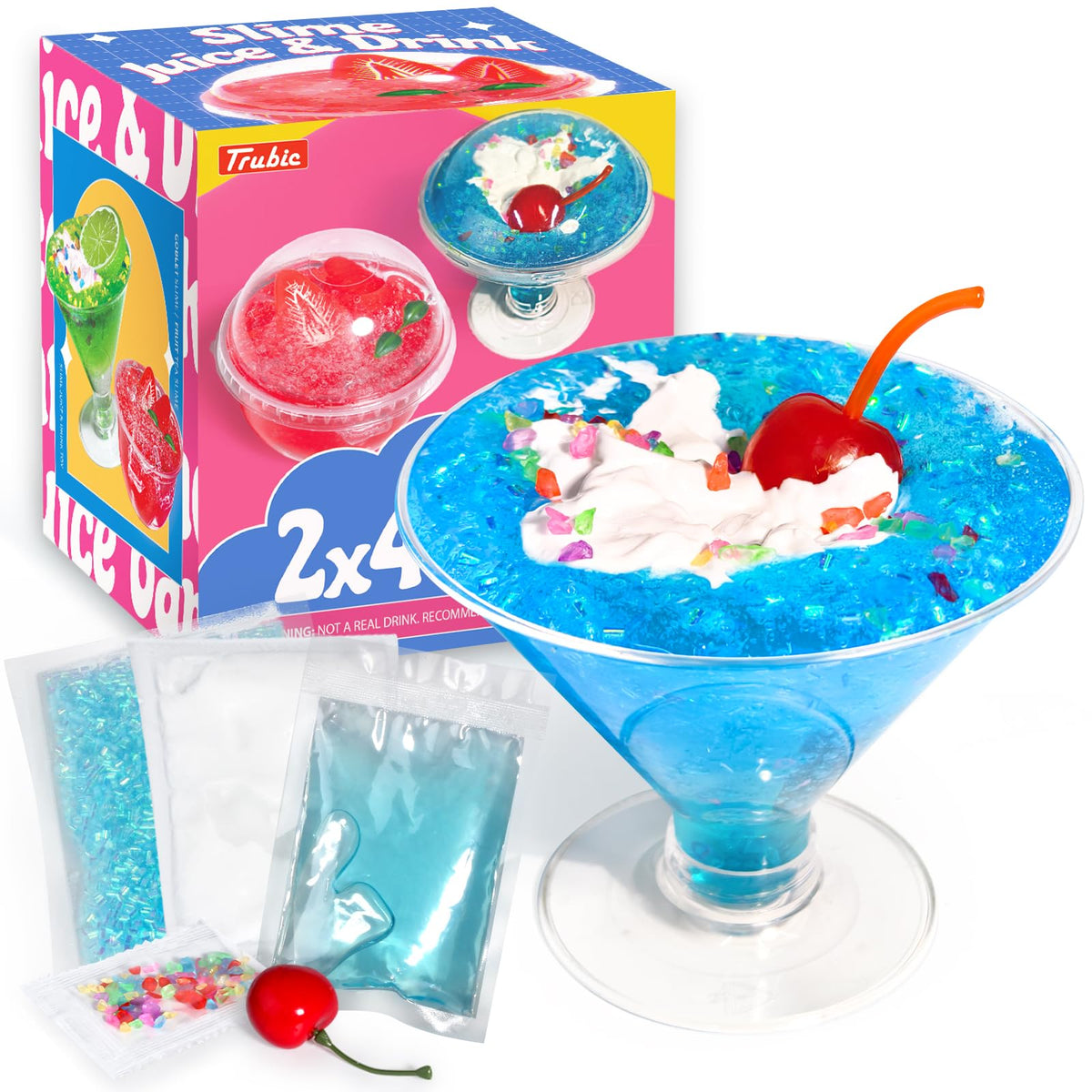 Trubic Premade Blue Slime (6 oz) with Add-ins – Crunchy Bingsu Slime