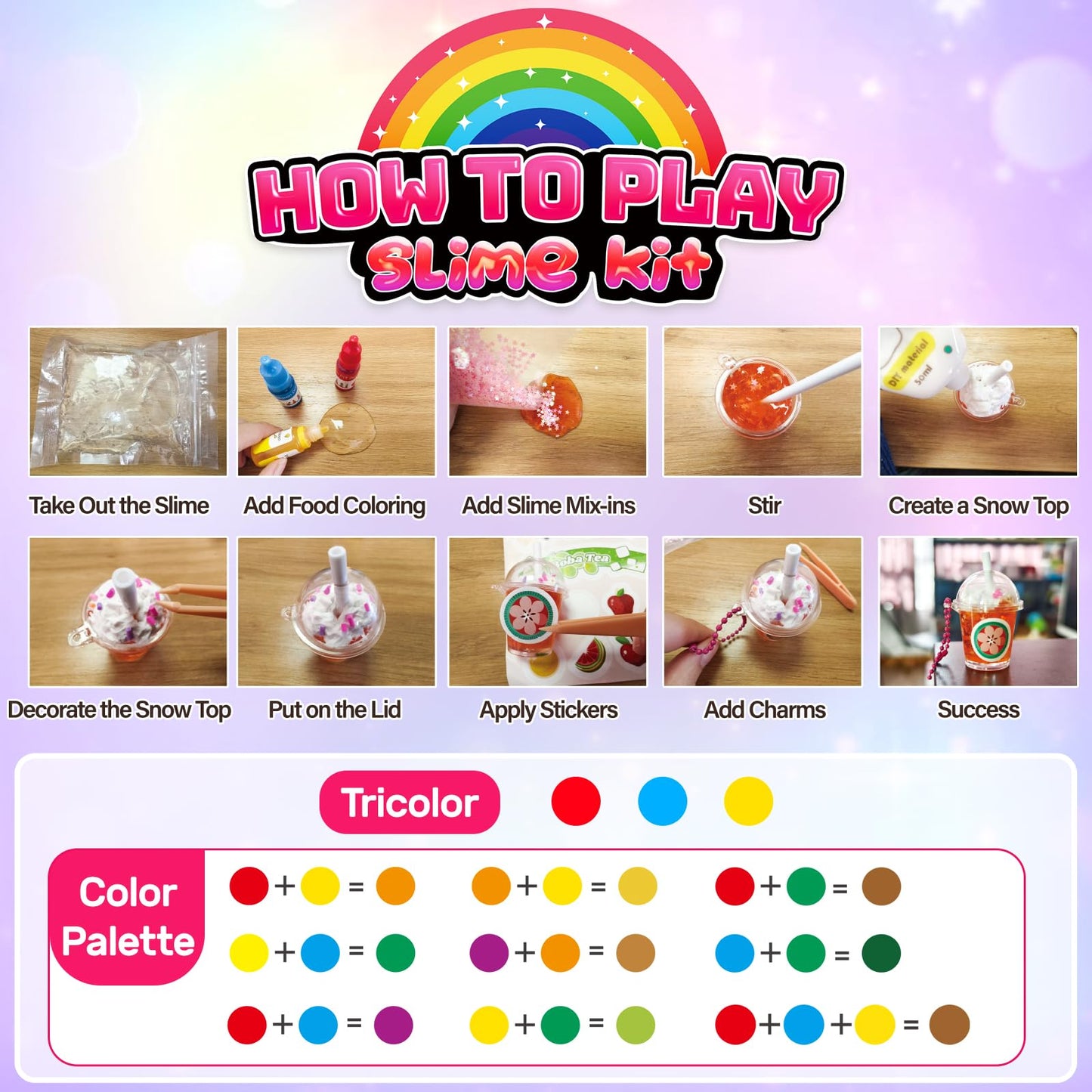 Trubic 46PCS Slime Boba Tea Kit – DIY Pretend Play for Kids 8-12