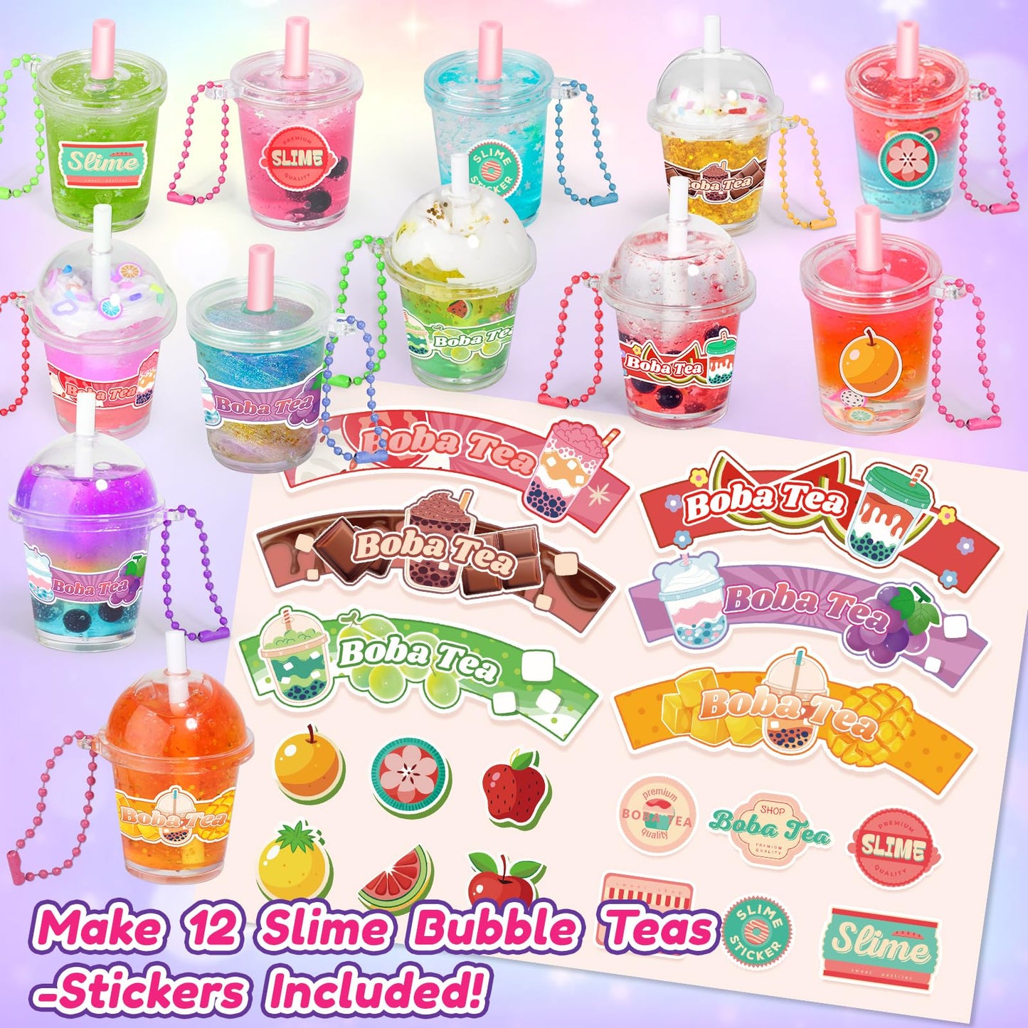 Trubic 46PCS Slime Boba Tea Kit – DIY Pretend Play for Kids 8-12