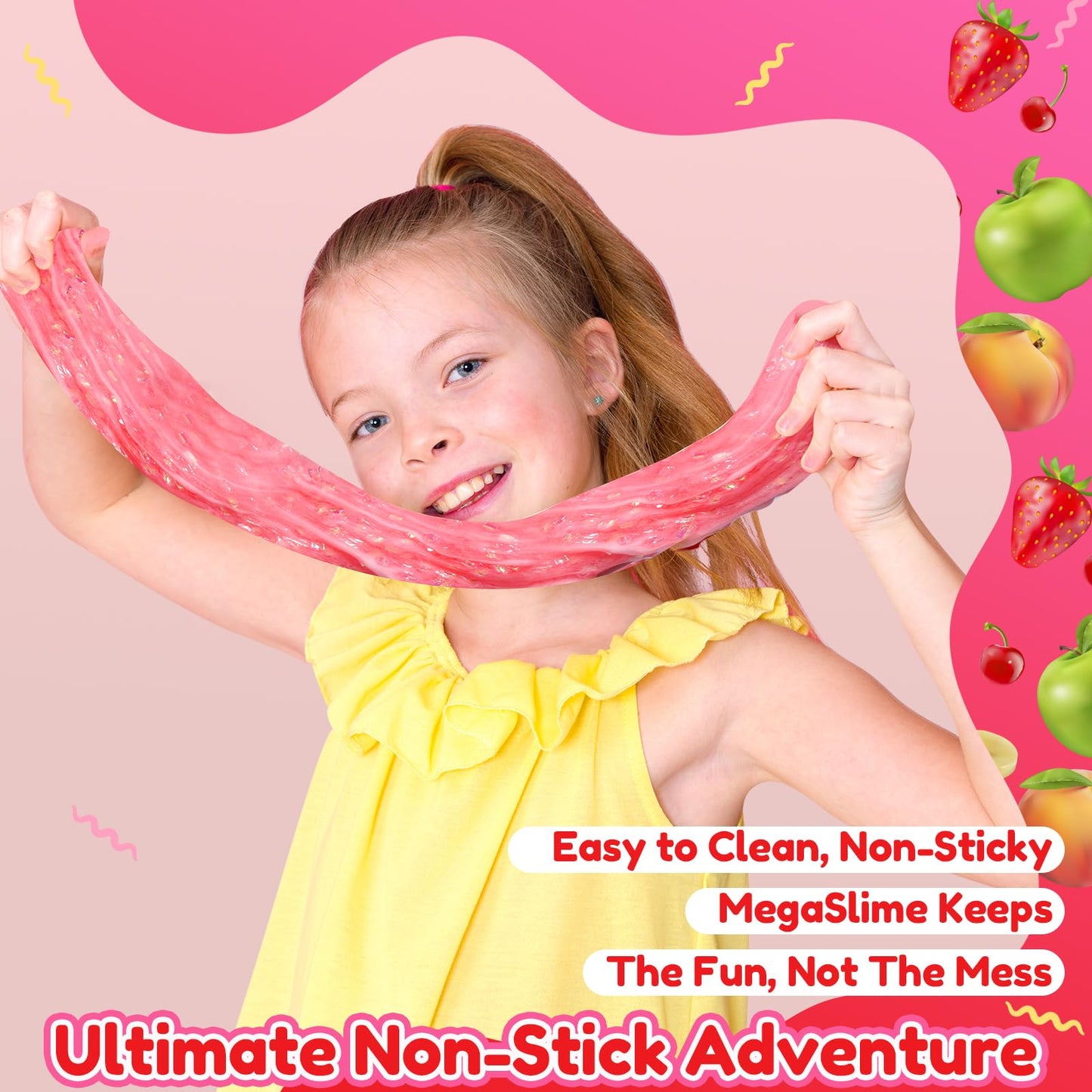 Trubic DIY Strawberry Pink Slime (7 oz) – Crunchy, Mess-Free Handmade Slime for Kids