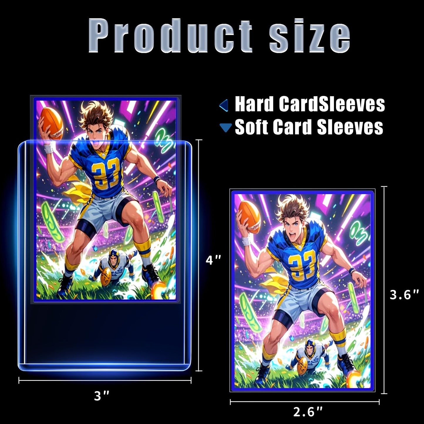 TRUGQ 2000 Card Sleeves Top Loaders – 3x4 Card Protectors (1000 Hard + 1000 Soft)