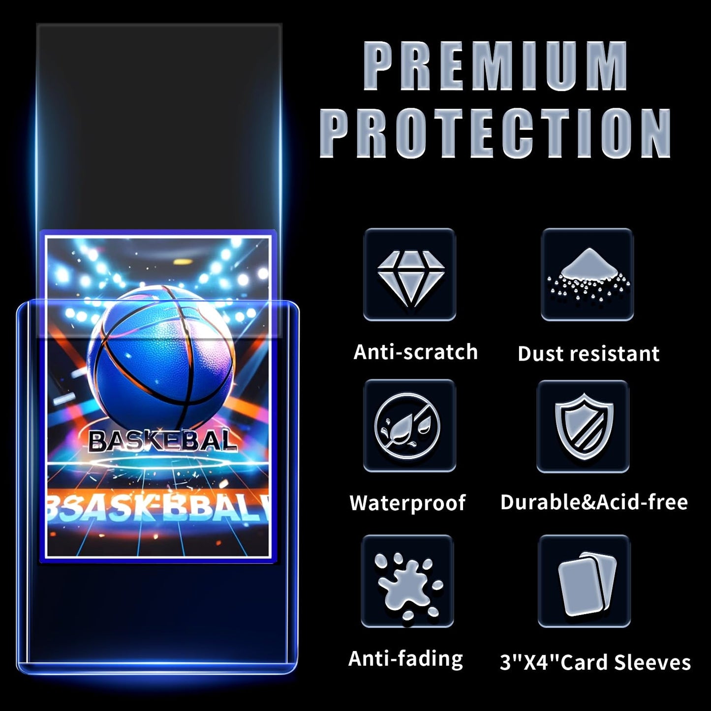TRUGQ 2000 Card Sleeves Top Loaders – 3x4 Card Protectors (1000 Hard + 1000 Soft)