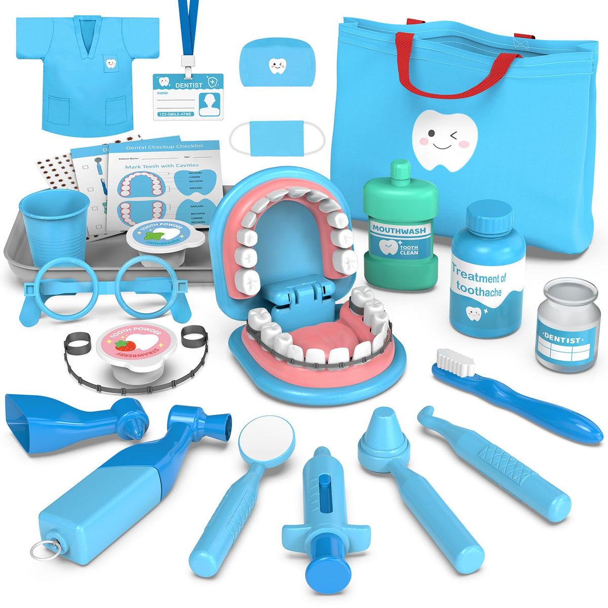 Trulloyoo Dentist Play Set for Toddlers 3-5 | Pretend Dentist Kit Toy