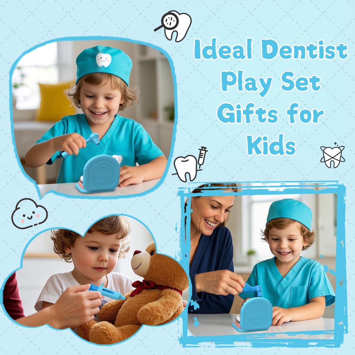 Trulloyoo Dentist Play Set for Toddlers 3-5 | Pretend Dentist Kit Toy