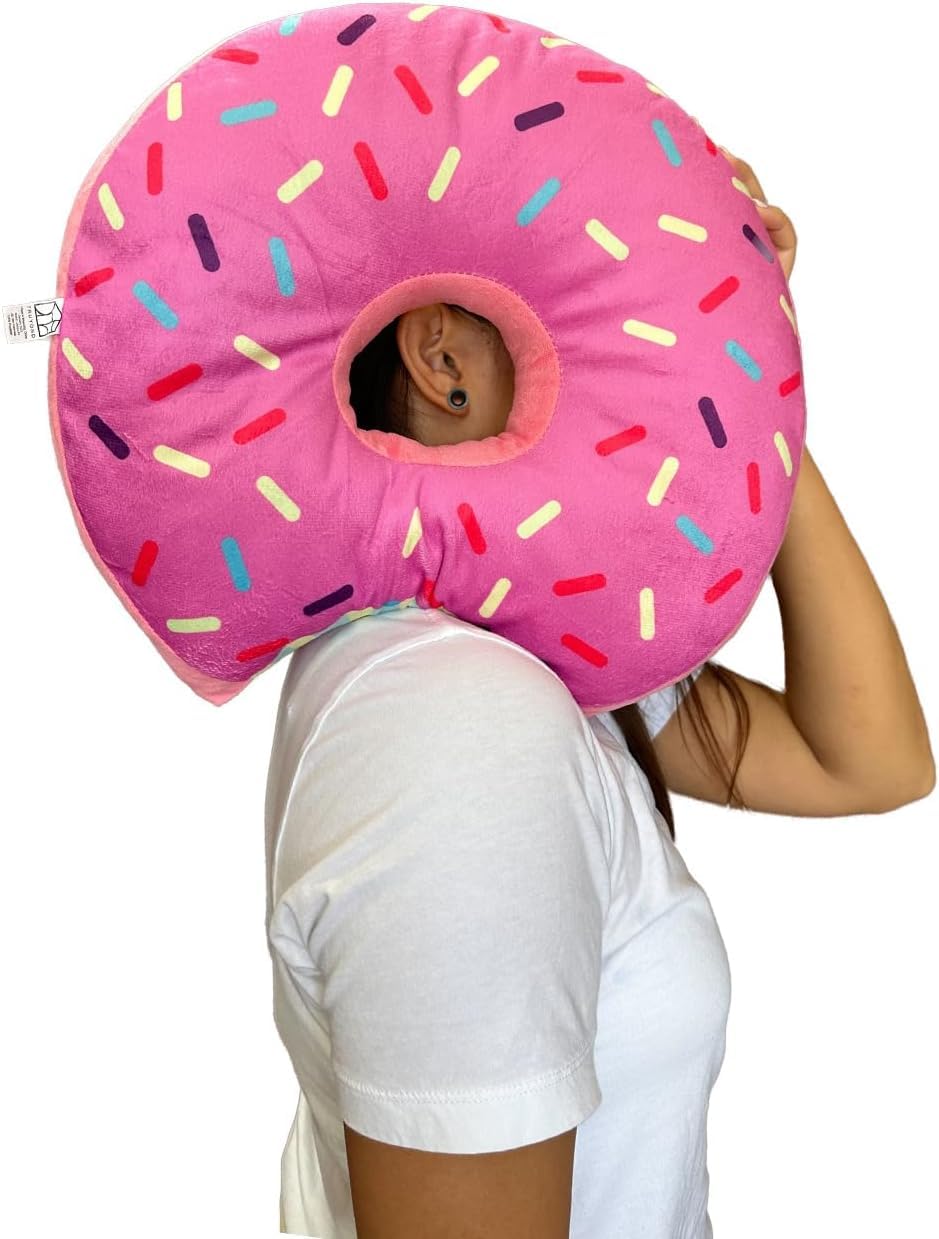 TRUYOND Donut Pillow for Ear Piercings – Comfort for Side Sleepers (Pink Icing)