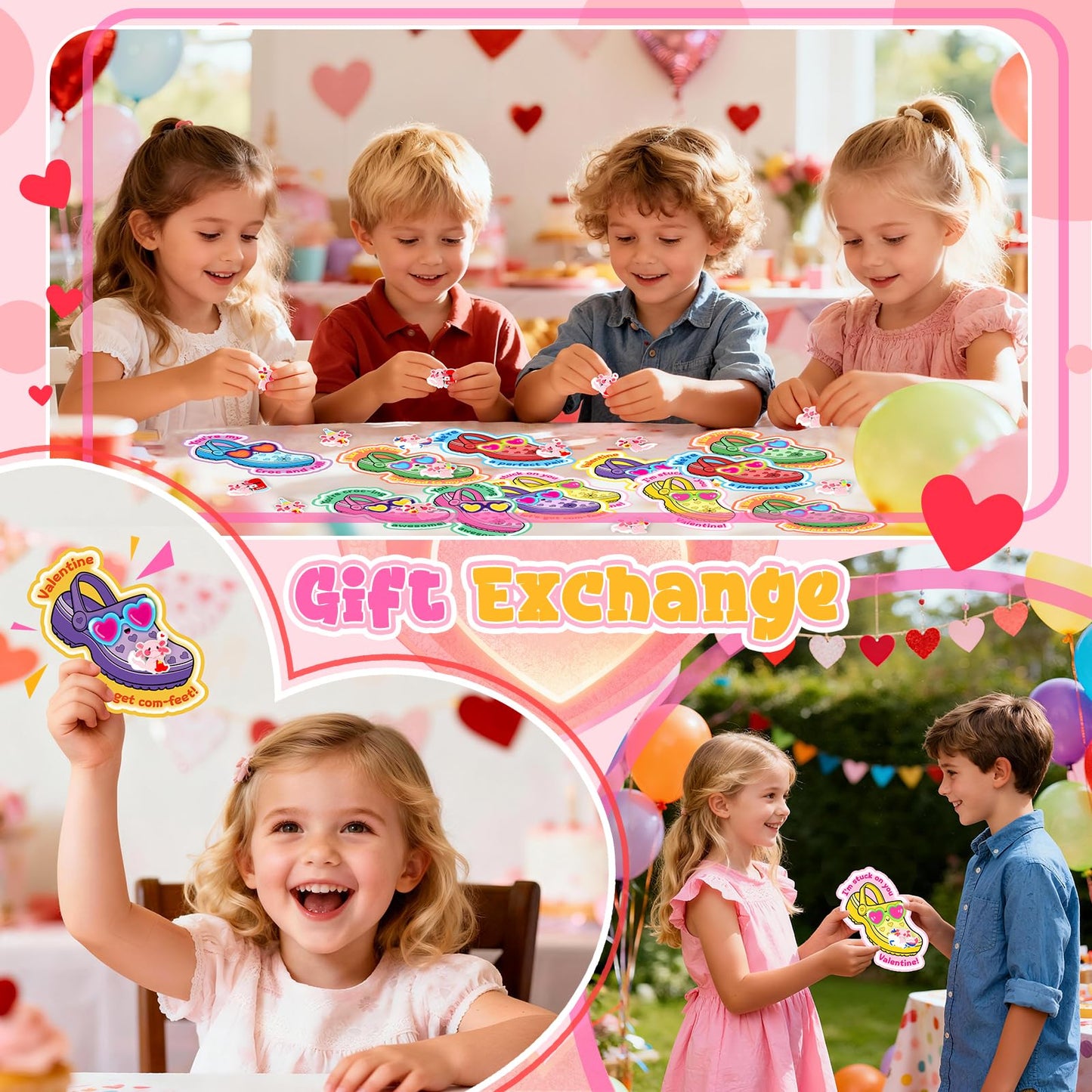 TSDATOWR Valentines Day Cards for Kids – 36 Axolotl Shoe Charms for Classrooms