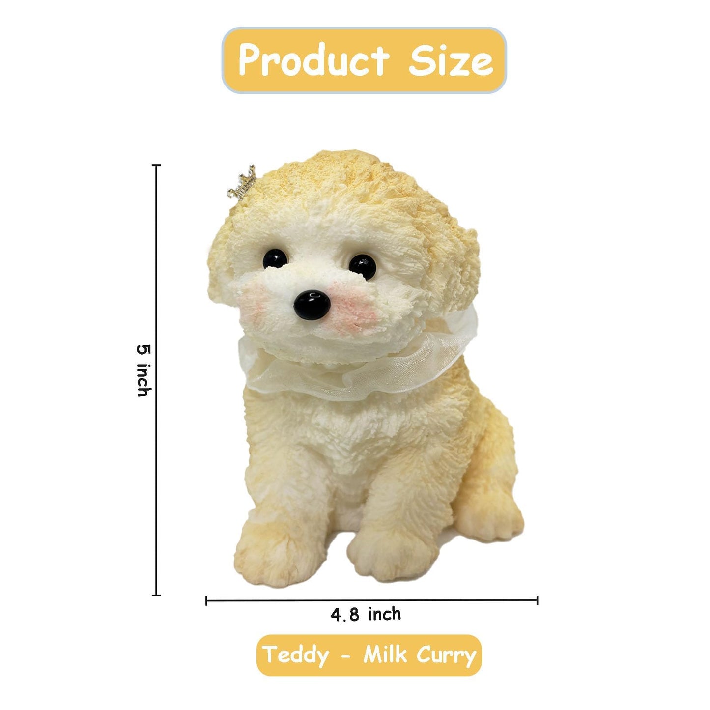 TSFGDYL Big Squishy Dog – Handmade Ultra-Soft Silicone Relief Toy (Cream Teddy)