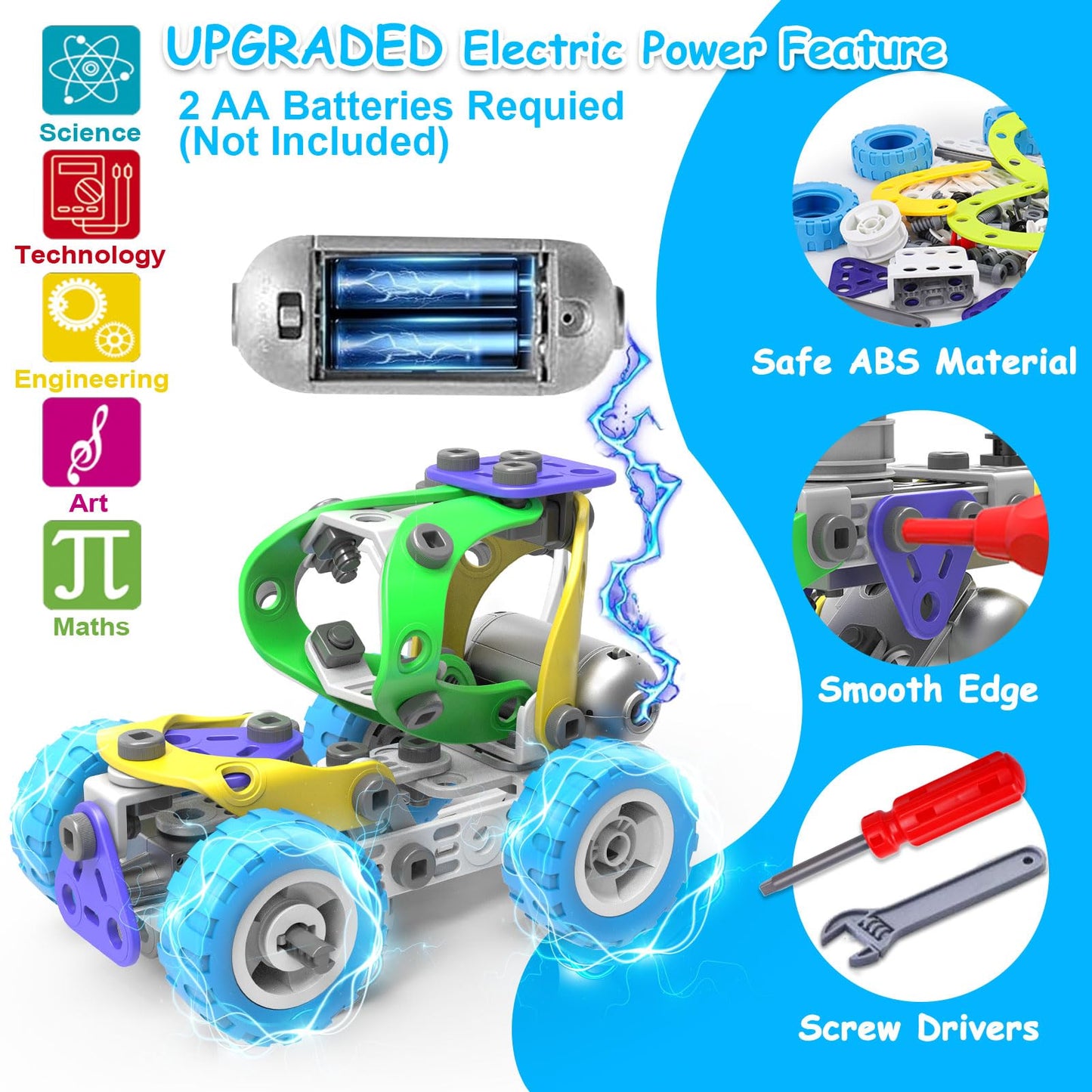 Tsomtto 10-in-1 Electric STEM Toys for Kids Aged 4-12 | Build Robots, Planes & More