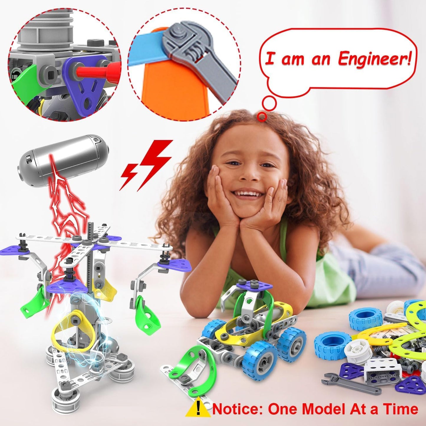 Tsomtto 10-in-1 Electric STEM Toys for Kids Aged 4-12 | Build Robots, Planes & More