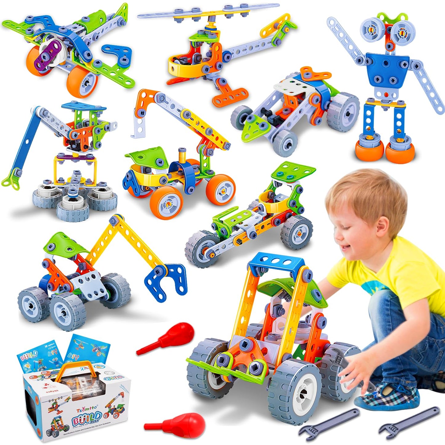 Tsomtto 10-in-1 STEM Toys for Kids 4-8 | Build, Learn & Play