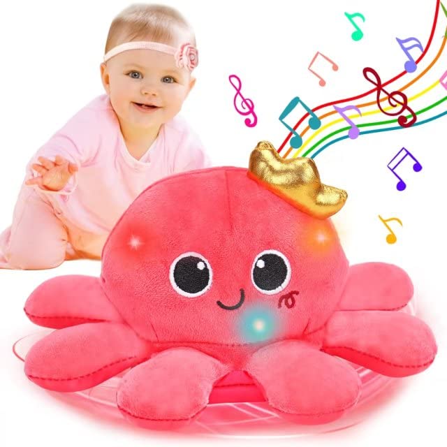 Tsomtto Baby Octopus Musical Toy – Light-Up Crawling & Walking Plush for 6-12 Months