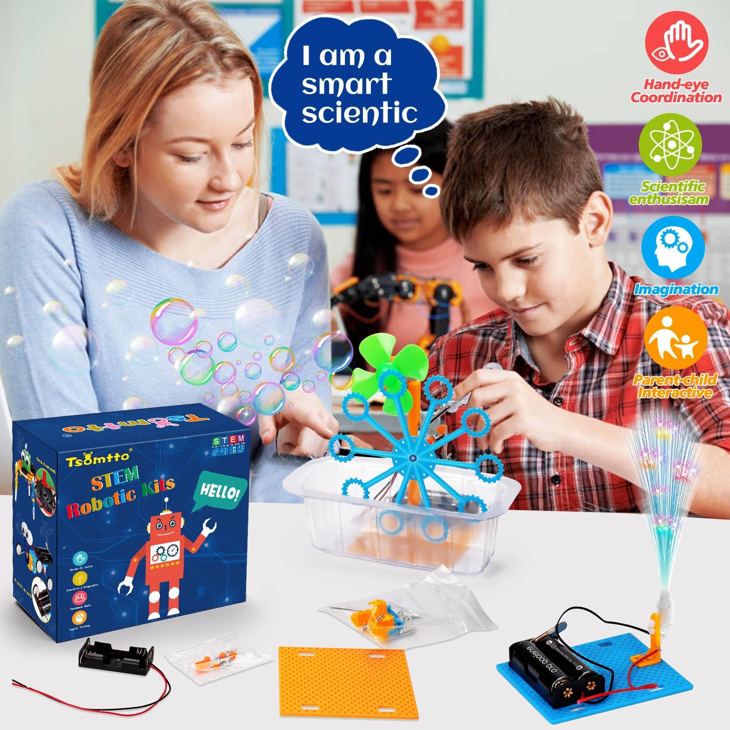 Tsomtto STEM Robotics Kit 6-Set – 6 Robot Builds for Kids Ages 5-12