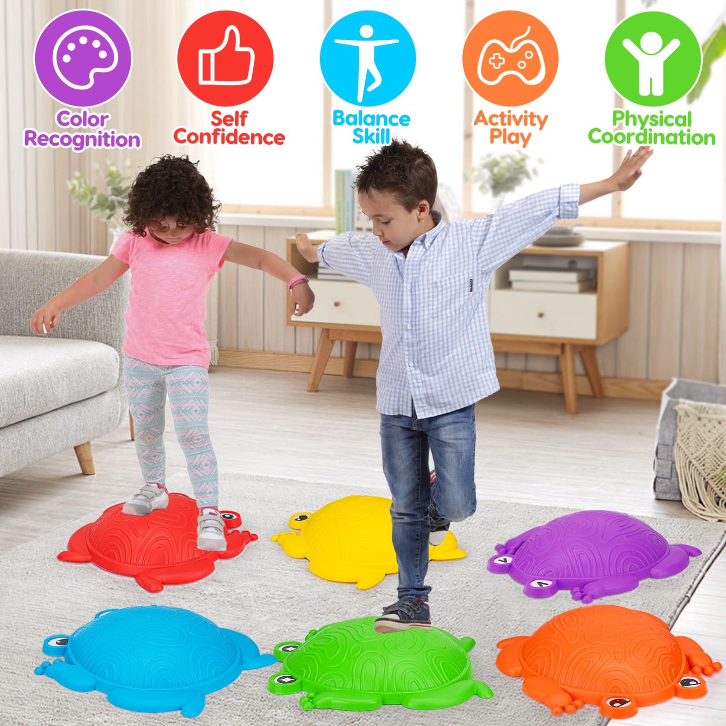 Tsomtto 6-Piece Light-Up Frog Stepping Stones for Kids (Ages 3-8)