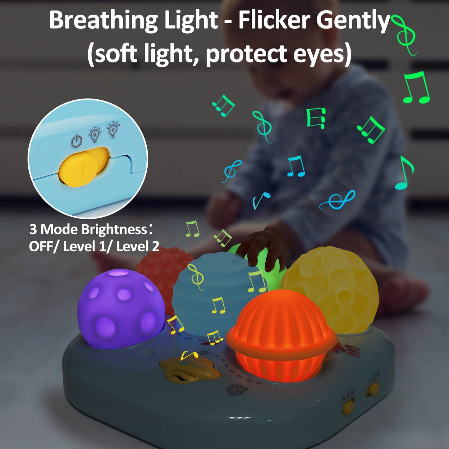 Tsomtto Baby Musical Light-Up Toys | Sensory Montessori Balls for 0-24 Months