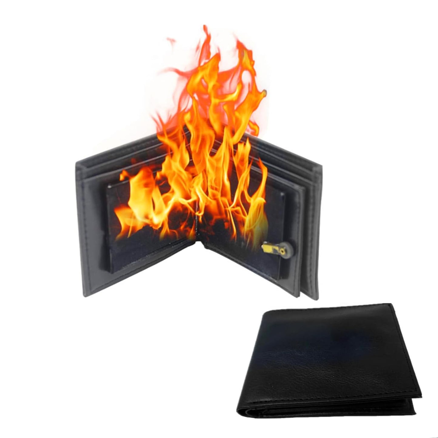 TSY TOOL Magic Trick Fire Flaming Wallet — Flame Reveal for Close-Up Magic, Street Shows