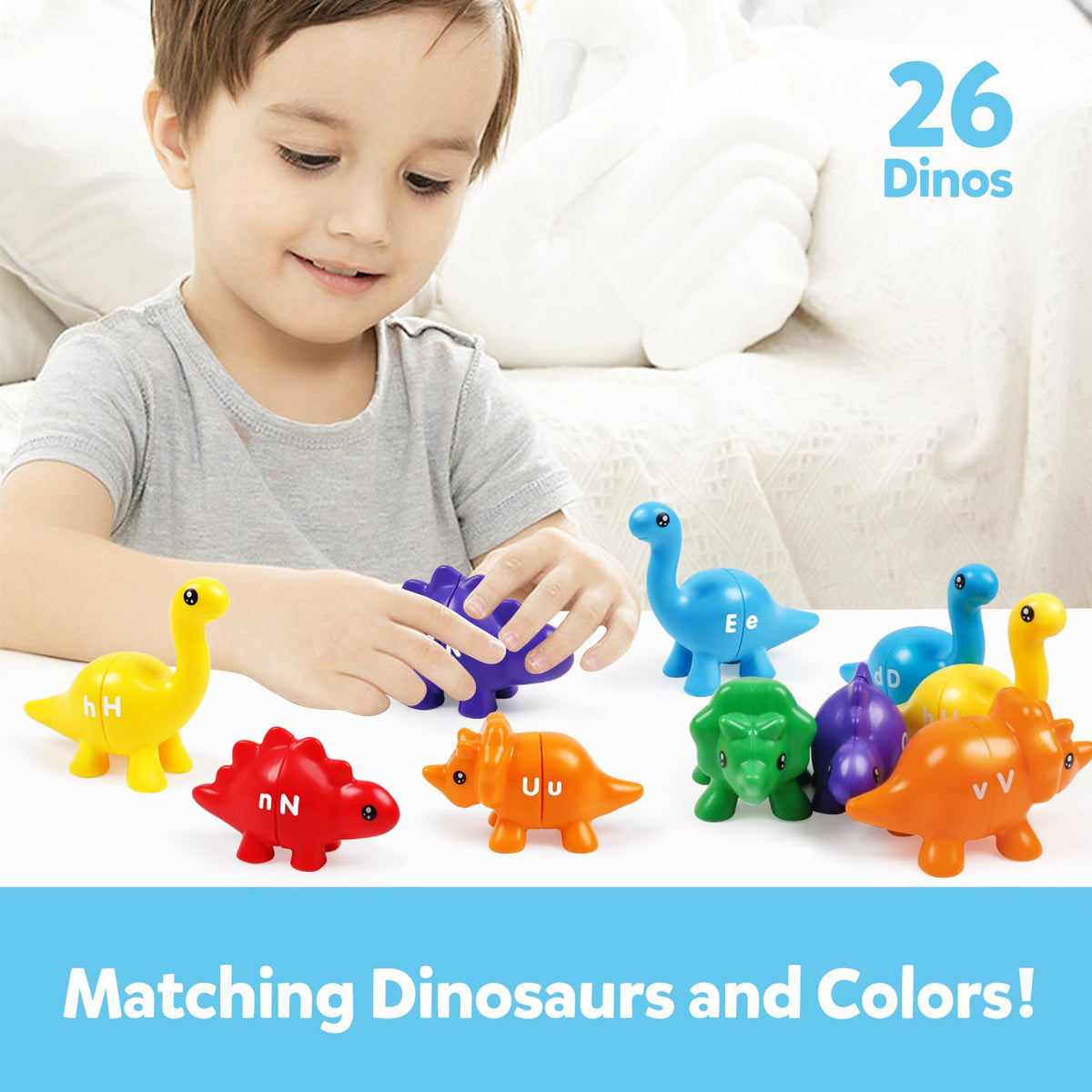 TSYAN Matching Letters Counting Dinosaur Toys – Alphabet Learning for Toddlers