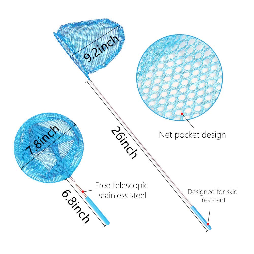 TSYAN Kids Telescopic Butterfly Net – Extendable 34in, Anti-Slip Grip