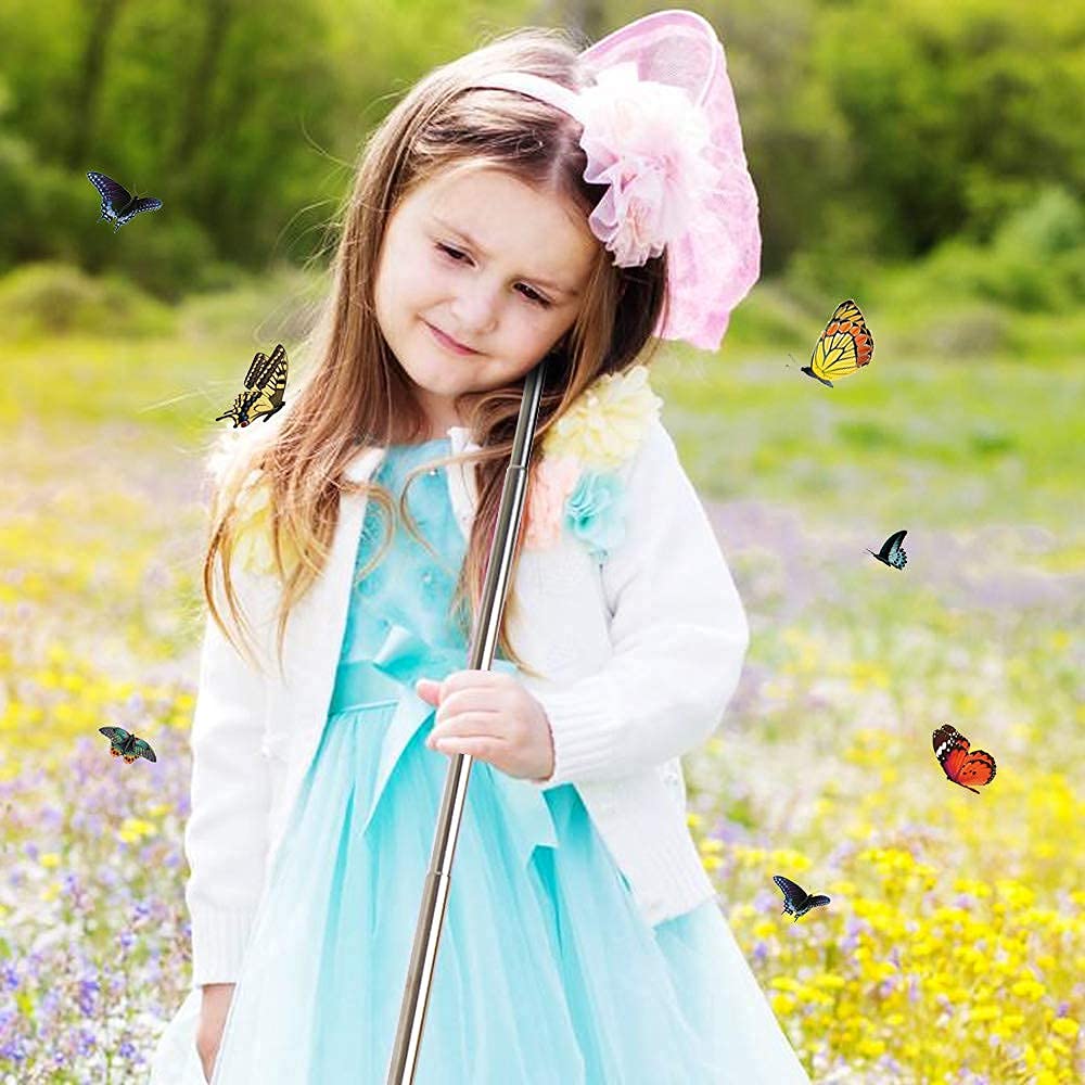 TSYAN Kids Telescopic Butterfly Net – Extendable 34in, Anti-Slip Grip