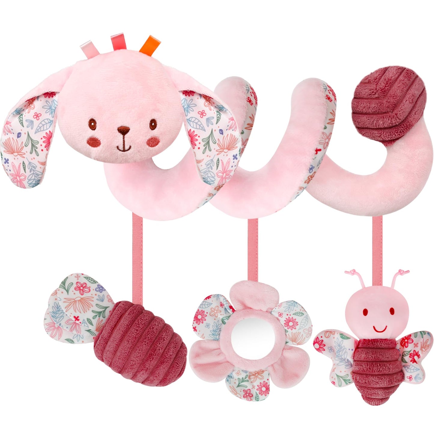 TSYAN Spiral Car Seat Toy for Babies 0-6 Months — Hanging Plush Activity Toy