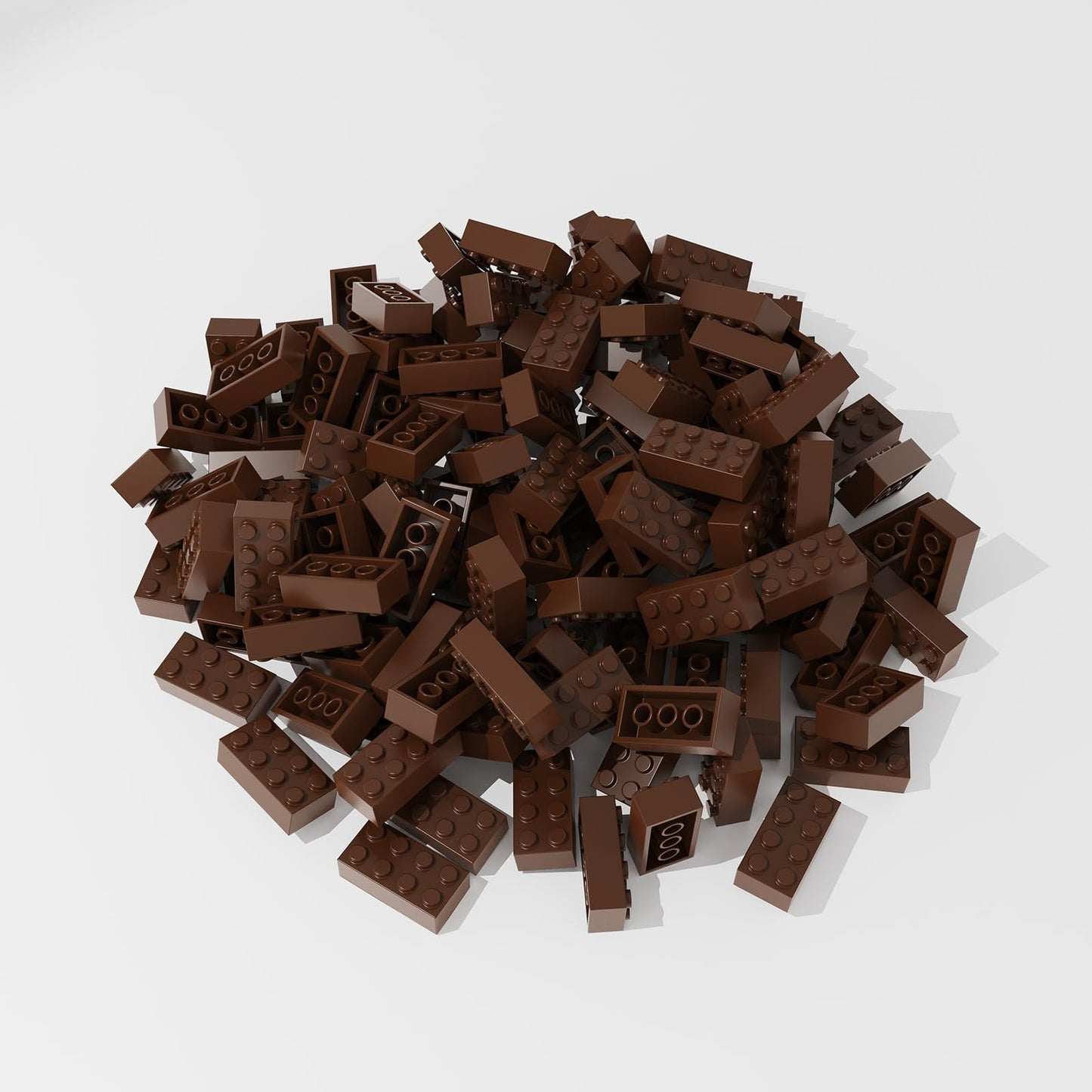 TTEHGB TOY Classic Bulk Brick 2x4 – 200 Brown Building Bricks, Compatible with Major Brands