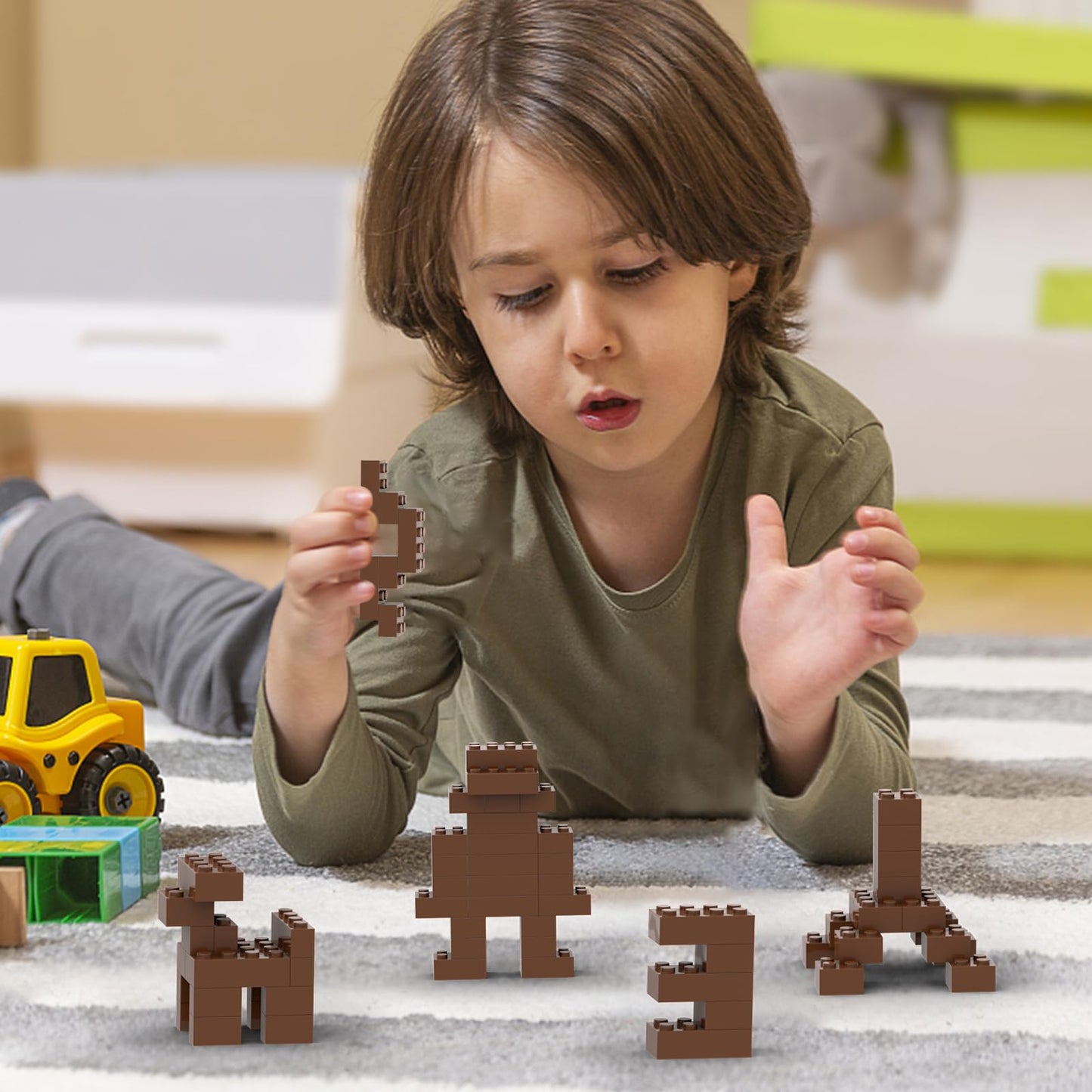 TTEHGB TOY Classic Bulk Brick 2x4 – 200 Brown Building Bricks, Compatible with Major Brands