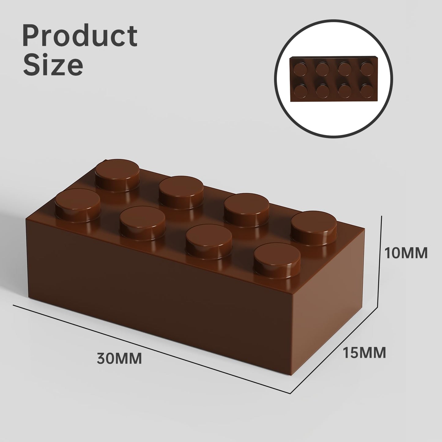 TTEHGB TOY Classic Bulk Brick 2x4 – 200 Brown Building Bricks, Compatible with Major Brands