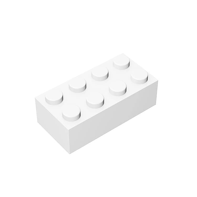 TTEHGB TOY Classic 2x4 Brick Block – 100-Piece White Set, Compatible with Major Brands