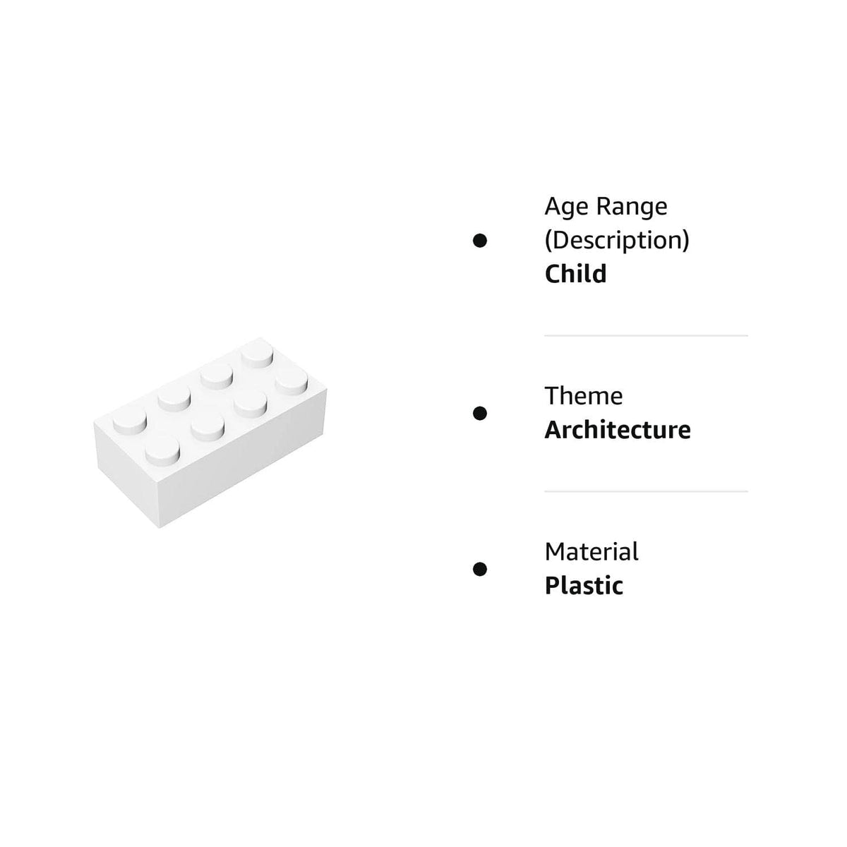 TTEHGB TOY Classic 2x4 Brick Block – 100-Piece White Set, Compatible with Major Brands